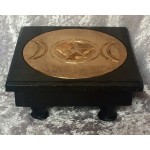 Altar Table Wooden Small Triple Moon/Pentagram Design